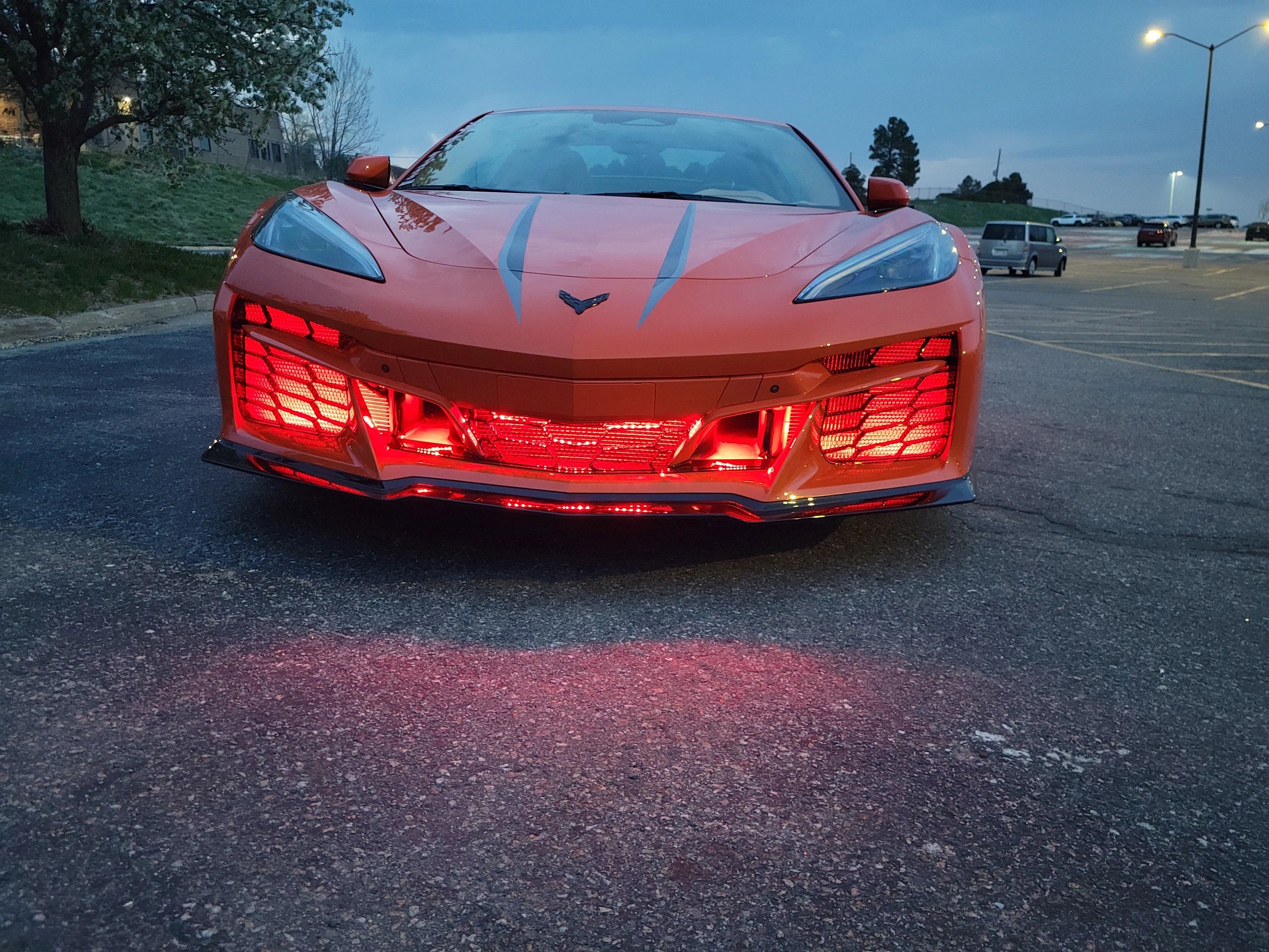Corvette C8 coupe with RGB LED lighting