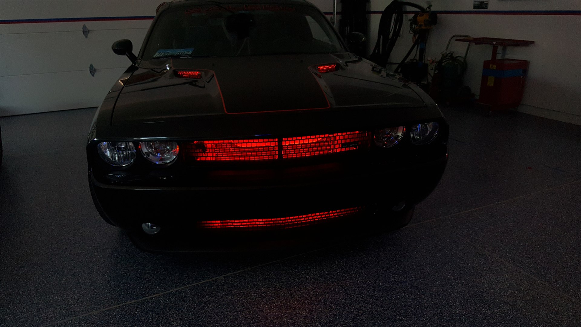 Dodge Challenger with Custom L.E.D. red lighting